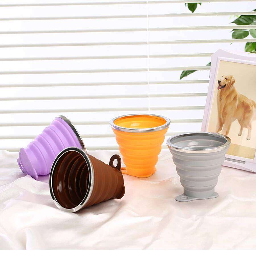 270ML Silicone Collapsible Camping Foldable Water Bottle Outdoor Travel Cups for Children Reusable Folding Mug Z260314