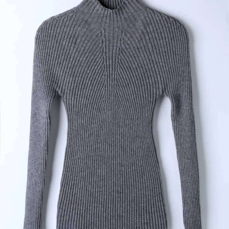 Knitted Pullovers New Long Sleeve Knit Sweater Pullover Women Tops Sweaters Sueters De Mujer White Mock Neck Q2424 Z260313