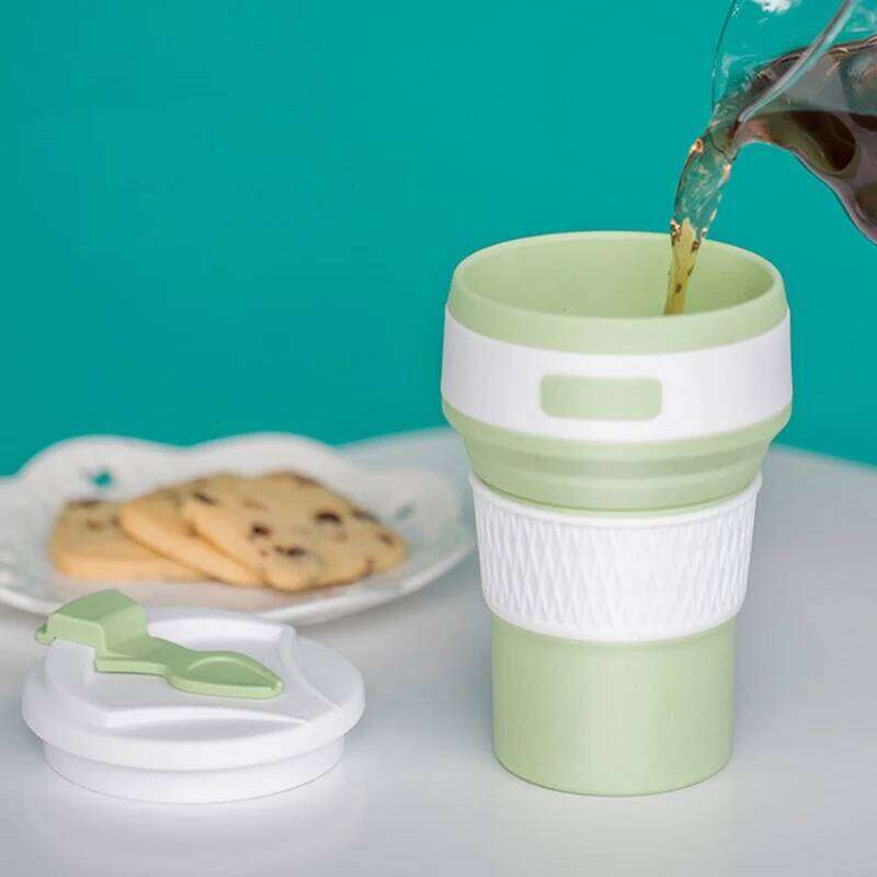 Silicone Travel Sports Outdoor Camping Portable Folding Coffee Accompanying Water Cup Z260314