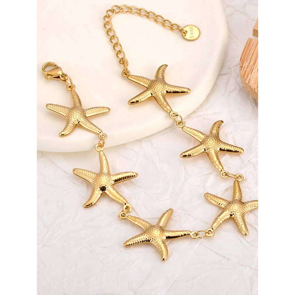Stainless Steel Fashion Ocean Style Metal Starfish Chain Bracelet Waterproof Accessories Holiday Jewelry for Women Drop Shipping Z260313