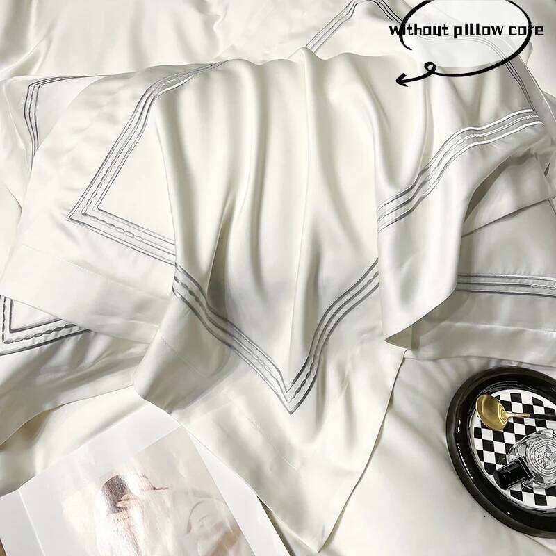 4/6pcs Duvet 100% Egyptian cotton Three Lines embroidery housse de couette for bedroom Pure Cotton Bed Cover King H260312 - view 7