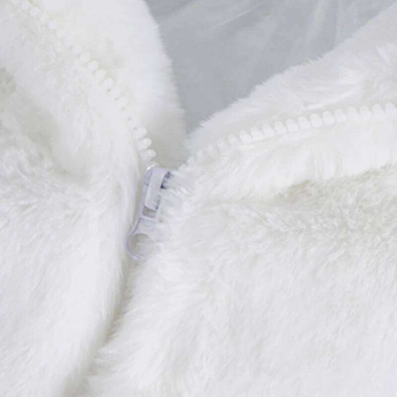 Mauroicardi Winter Oversized White Faux Fur Coat with Hood Long Sleeve Zipper Casual Loose Fluffy Jacket for Men Style 2021 Z260313