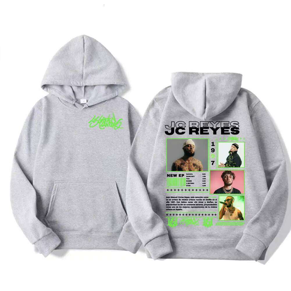 Rapero Jc Reyes album tour 2025 double-sided printed hoodie fashion trend sportswear Harajuku hip-hop punk pullover Z260314