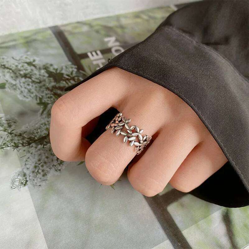 925 Sterling Silver Ring Small Leaf Plant Rings For Women Engagement Wedding Jewelry Cheap Things With H260312