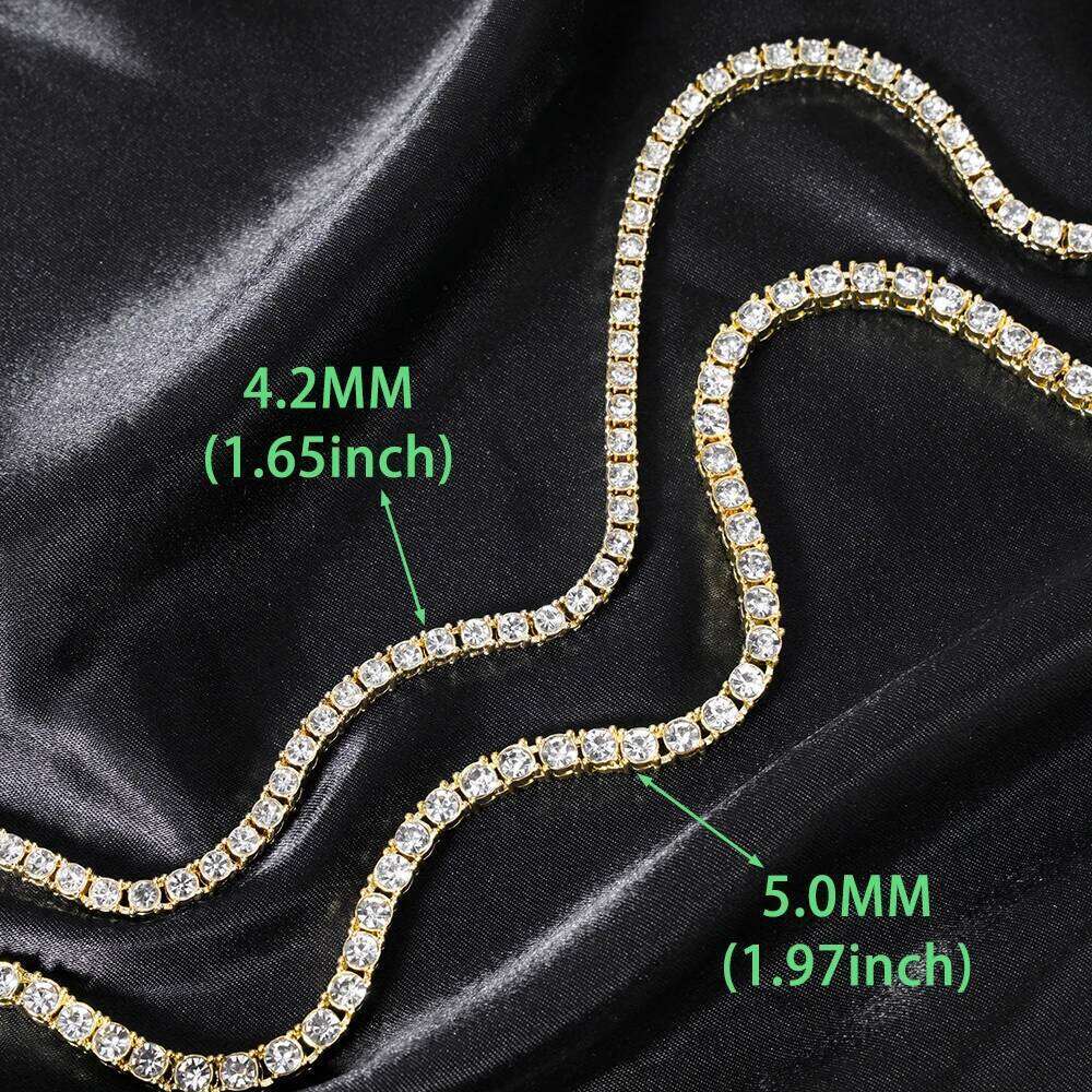 Hip Hop 5MM Chain Iced Out Necklace Men Fashion Silver Color Tennis Jewelry Chains Women 20inch Choker Punk Gift H260312