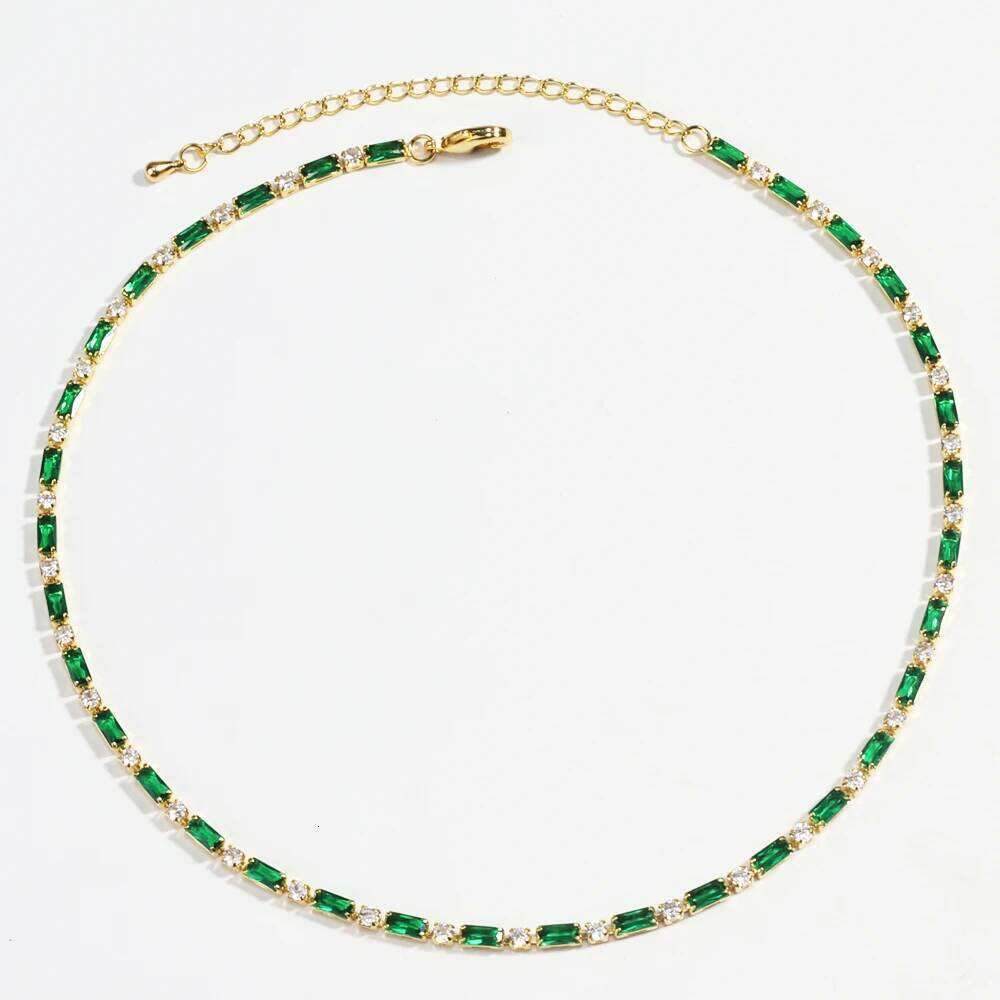 Sexy Choker Iced Out Tennis Chain Necklace For Women Cubic Zircon Crystal Short Hiphop Neck Accessories Jewelry H260312