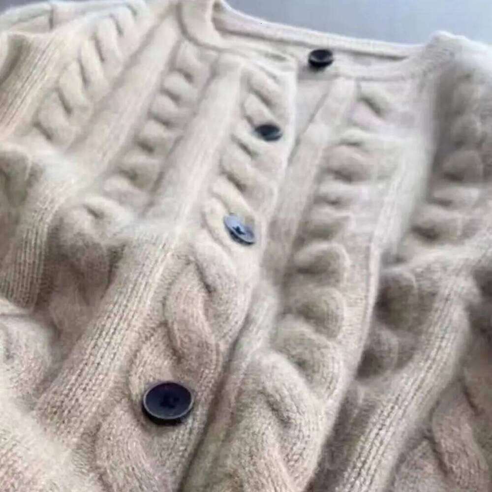 WinvyNee Women's Merino Wool Cardigans Sweater Solid O Neck Twist Casual Knitted Tops Winter Autumn Cropped Jumpers B1283006 Z260314