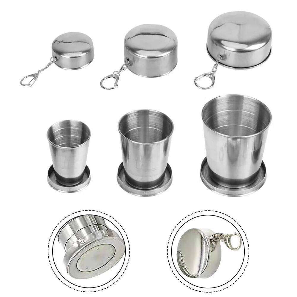 Portable Stainless Steel Telescoping Cup Perfectly Designed for Camping Hiking and For Outdoor Beverage Enjoyment Z260313