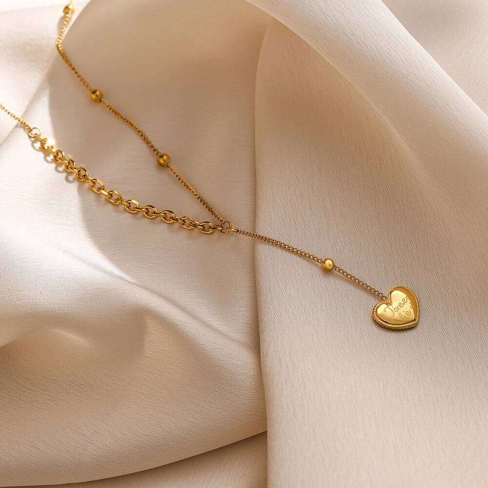 2024 New Arrival Gold Color 316L Stainless Steel Wedding Jewelry Fashion Heart Palm Necklace For Elegant Women Gift H260312