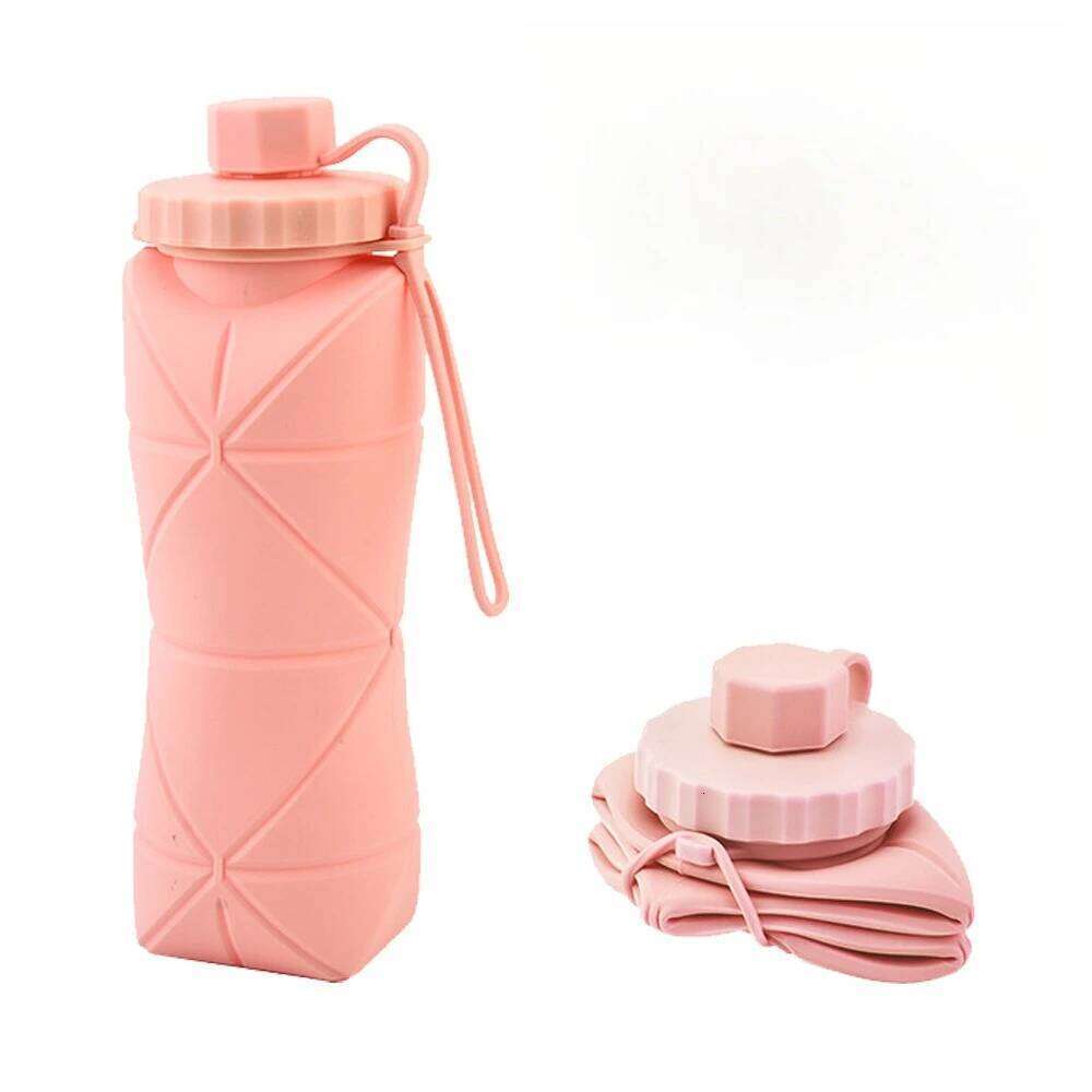 Silicone Folding Outdoor Portable Collapsible Sports Handle Diamond-Shaped Water Bottle Z260314