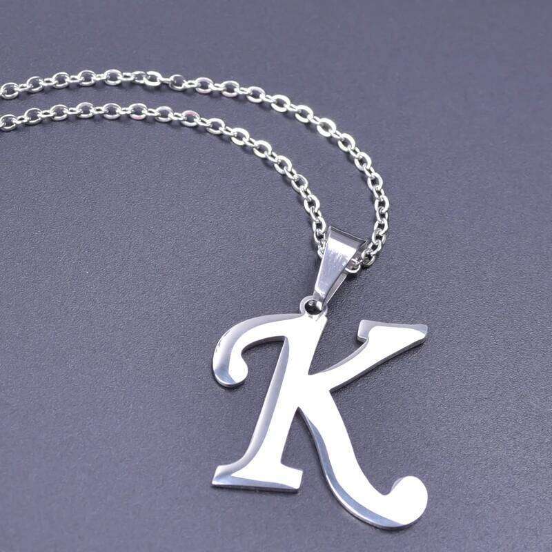 Fashion Letters K Necklaces for Women Men Stainless Steel Silver/Gold/Rainbow Color English Alphabe Choker Chain Jewelry Gifts H260312