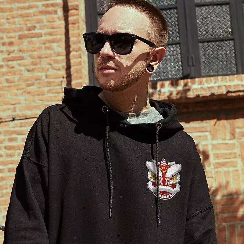 M-8XL American Fashion Hoodie China-Chic Element Giant Panda Print Loose Warm Hooded Sweatshirt Z260314