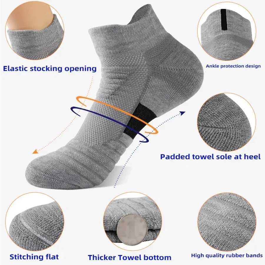 1/3 Pairs Anti-slip Football Socks Men Cotton Sock Short Long Tube Soccer Basketball Sport Socks Breathable Deodorous Mens Sock D260313