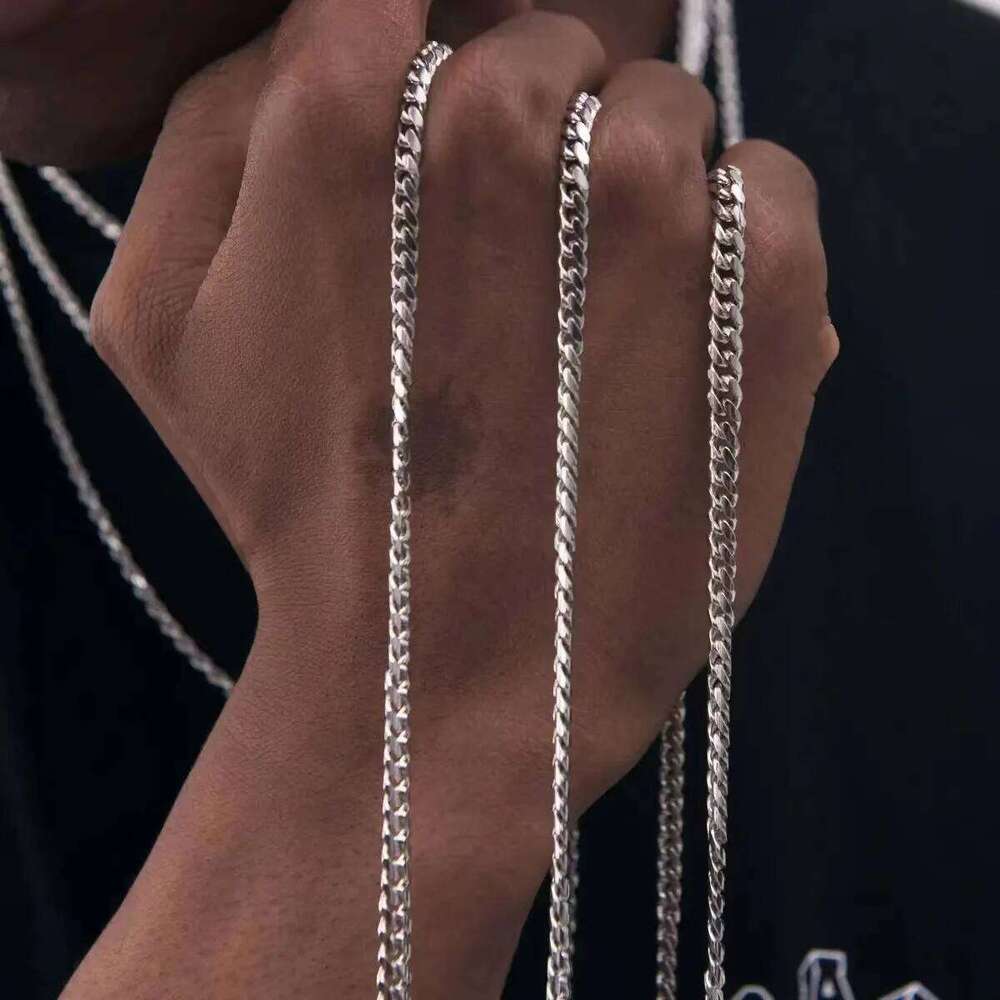 Hip Hop Cuban Chain for Men Women Punk 3 To 7 MM Stainless Steel Choker Necklace Vintage Jewelry Accessories H260312