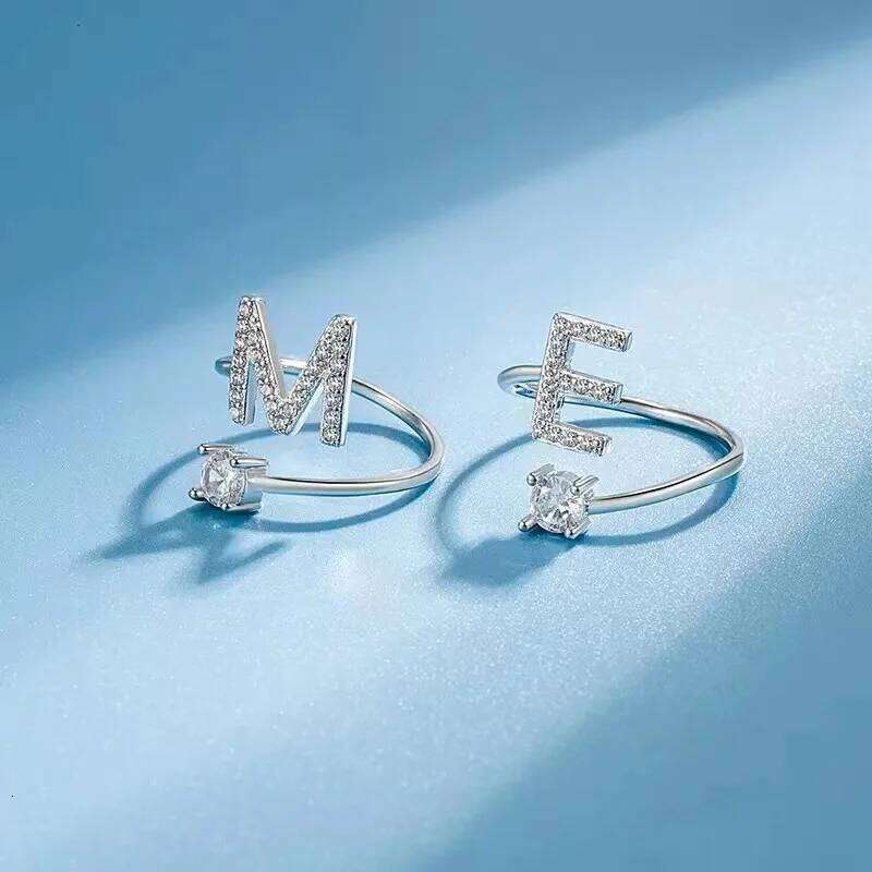 Wedding Gifts, Initials A-Z Men's And Women's Adjustable Open Ring, Fashion Jewelry Gifts For H260312