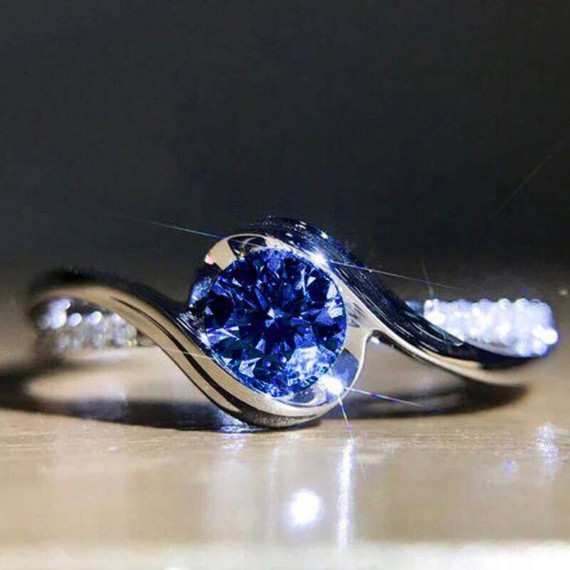 Huitan Trendy Women Wedding Rings White/Pink/Green/Blue Cubic Zirconia Engagement Accessories Fashion Jewelry Wholesale H260312