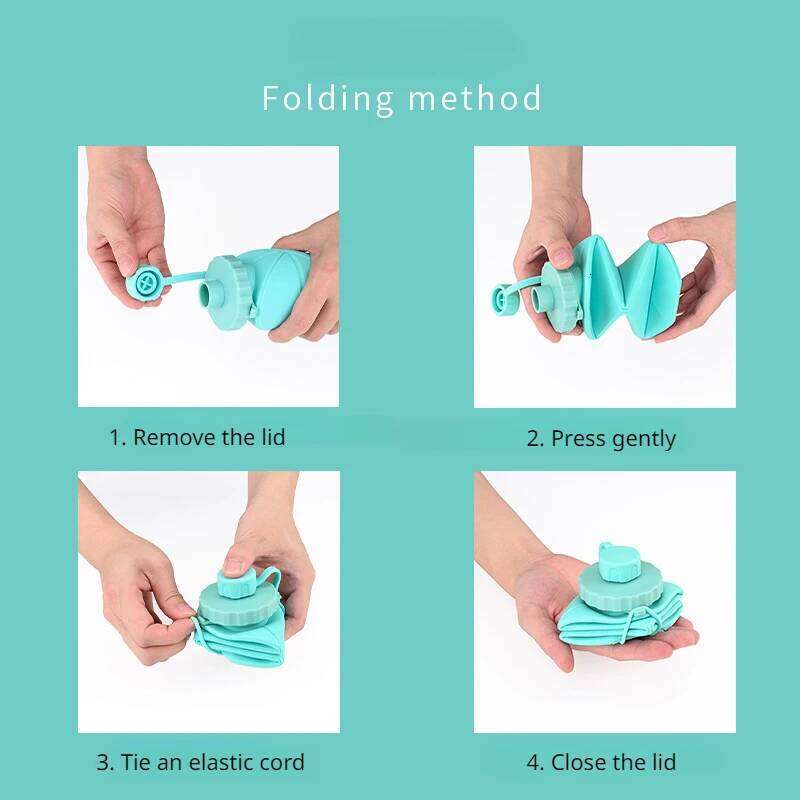 Folding Portable Cycling Cup Bicycle Water Bottle High Temperature Resistant Anti-fall Silicone Kettle Z260313