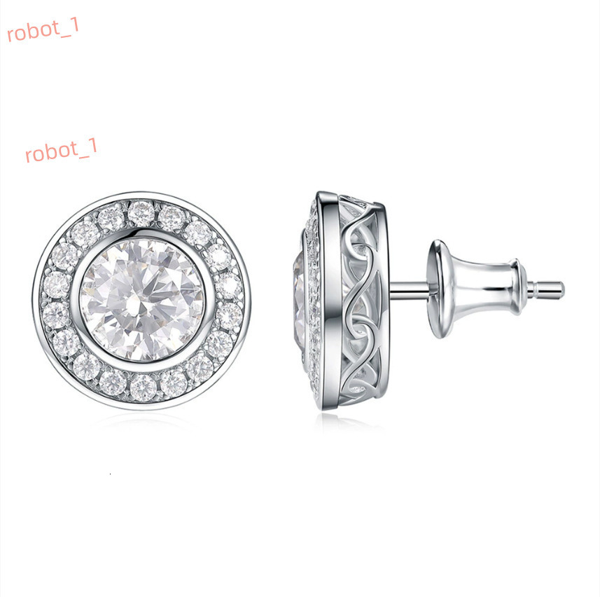 Elegant Halo - Style Moissanite Stud Earrings with Intricate Back Design for Graceful Daily Wear and Special Occasions