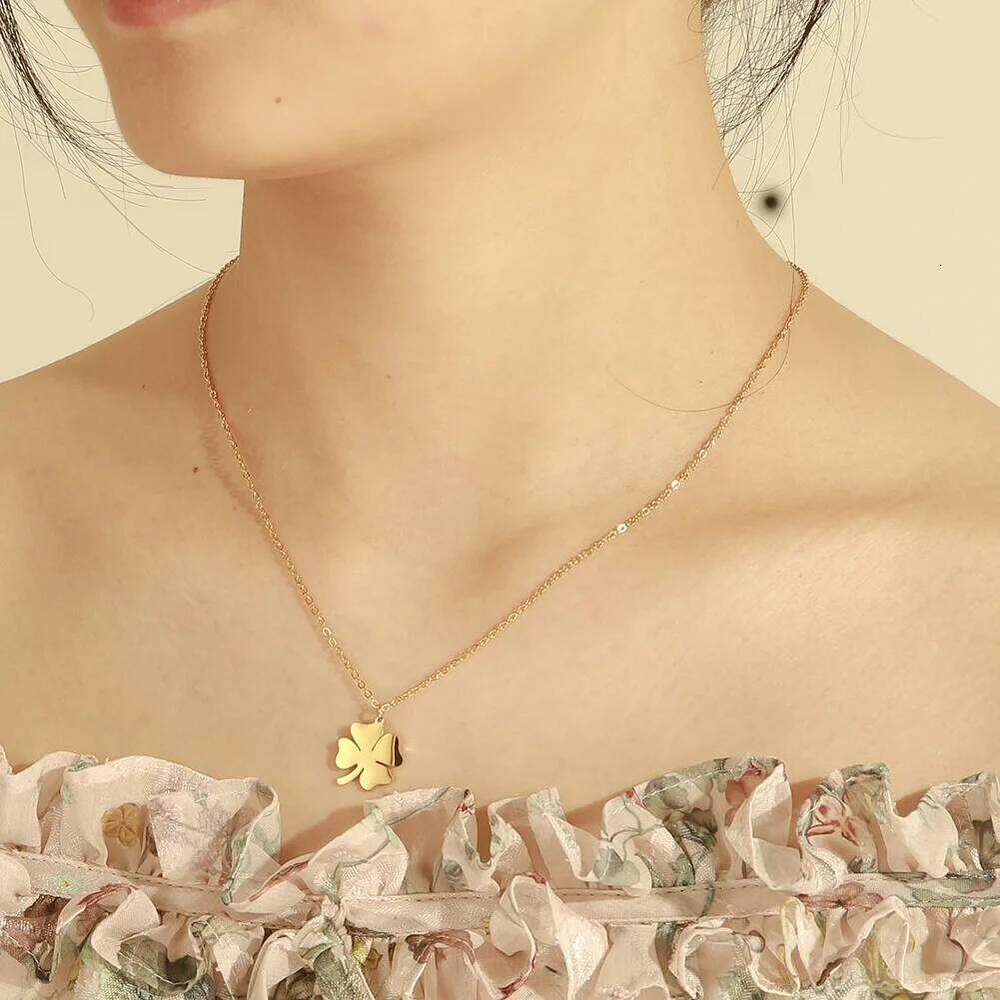 Cazador 2026 Lucky Cr Pendant Necklace Stainless Steel Gold Color Double Layer Chain Necklaces for Women Girls Jewelry Gift H260312