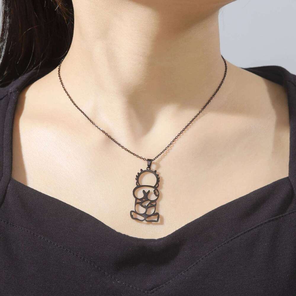 LIKGREAT Fashion Jewelry Handala Hanzala Palestine Stainless Steel Boy Pendant Chain Necklace Gift for Women Men New H260312