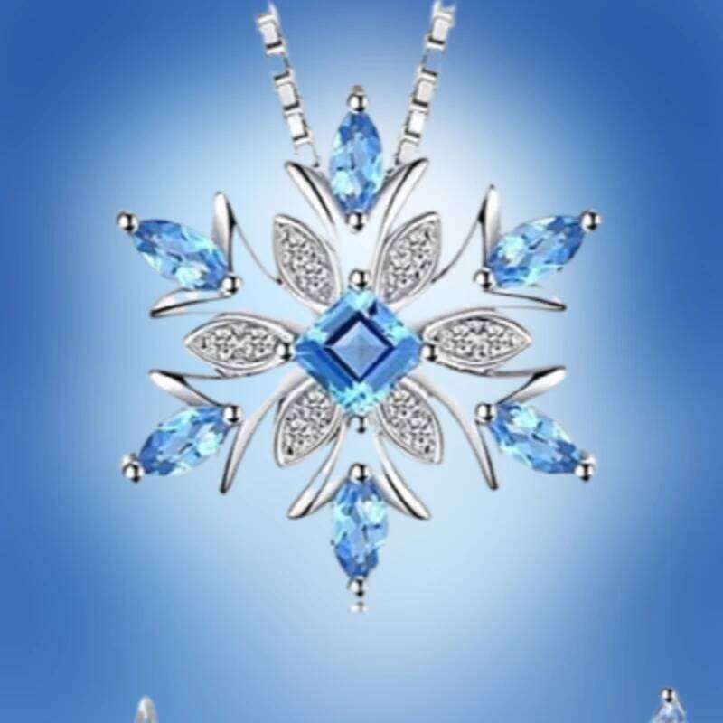 Exquisite Fashionable Income Blue Jewelry Lady Necklace Santa Snowflake Lucky Guardian Pendant Halloween Auspicious H260312