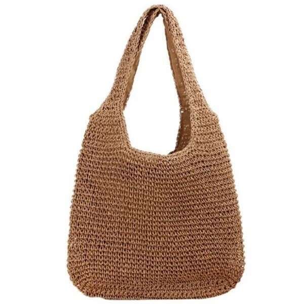 Vacation Style New Single Shoulder Large Capacity Tote Handheld Woven Beach Straw Bag