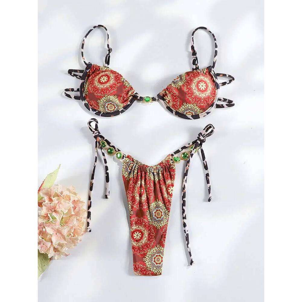 Sexy Bikinis Print Swimwear Summer Swimsuits For Women Low Waist Bathing Suit 2025 Bathsuit Y260303