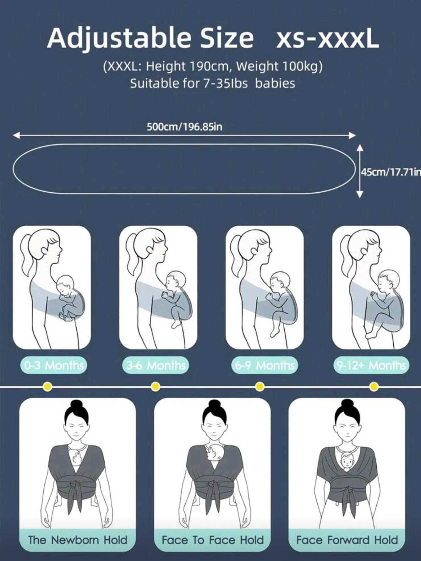 Baby carrier front-carrying multi-functional sleeping breastfeeding outing device to free hands knitted fabric X260313