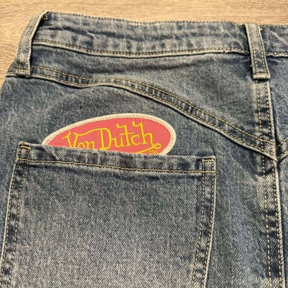 Gothic Women Fashion Denim Y2K Hip Hop Letter Graphic Print Retro Blue Baggy Shorts High Waist Slim Fit Mini Skirt Z260314