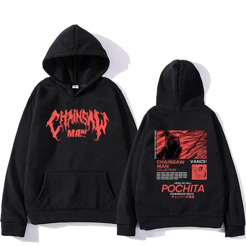 Men's popular chainsaw hooded sweatshirt printed hoodie long sleeved new top cartoon print Gothic streetwear 2024 Z260315