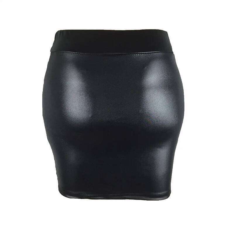 High-waist Tight Hip-hugging Skirt, Sexy Imitation Leather Hottie Skirt Z260314
