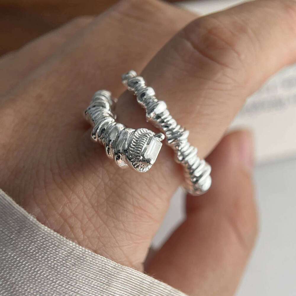 925 Sterling Silver Rings for Women Couple Minimalist Handmade Web Hollow Ring Fine Jewelry Gift Prevent Allergy H260312