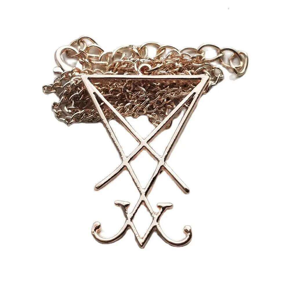 Seal Lucifer Satanic Sigil of Baphomet Metal Pendant Necklace Gothic Pagan Satan Men Fashion Jewelry Accessorie H260312