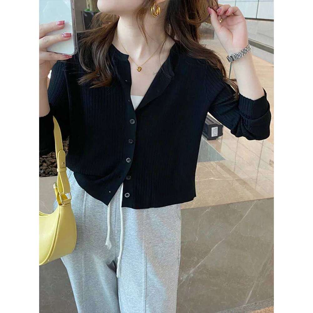 Summer Women Cardigan Korean Elegant Knitted Long Sleeve Female Sweater Tanks Fashion New Slim Ladies Casual Tops Z260313