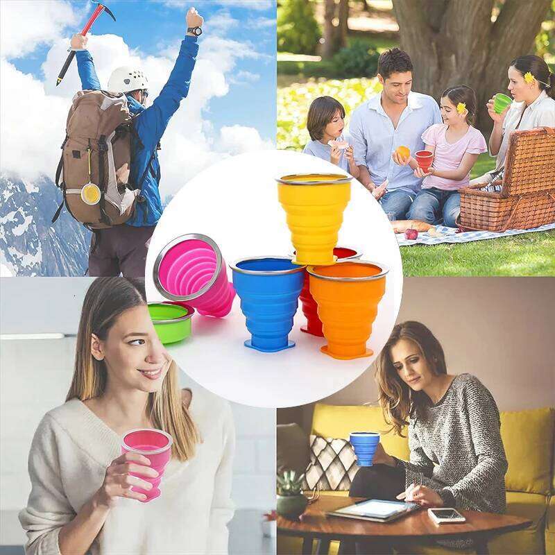 originality Folding Cups 200ml BPA FREE Food Grade Water Cup Travel portable color silicone cupMouthwash cup Z260313