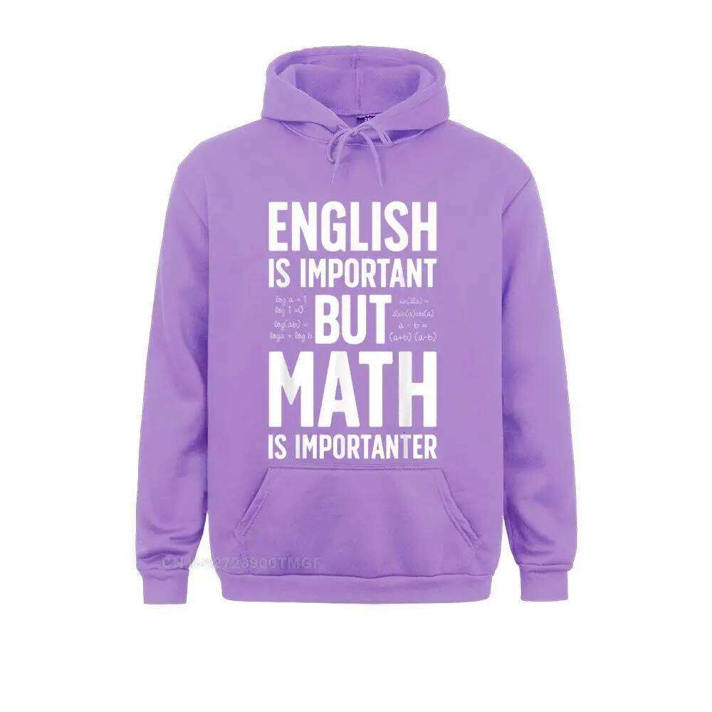English Important but Math is Importanter Men Teacher Boy Sweatshirts Casual Hoodies High Quality Sportswears Long Sleeve Z260314