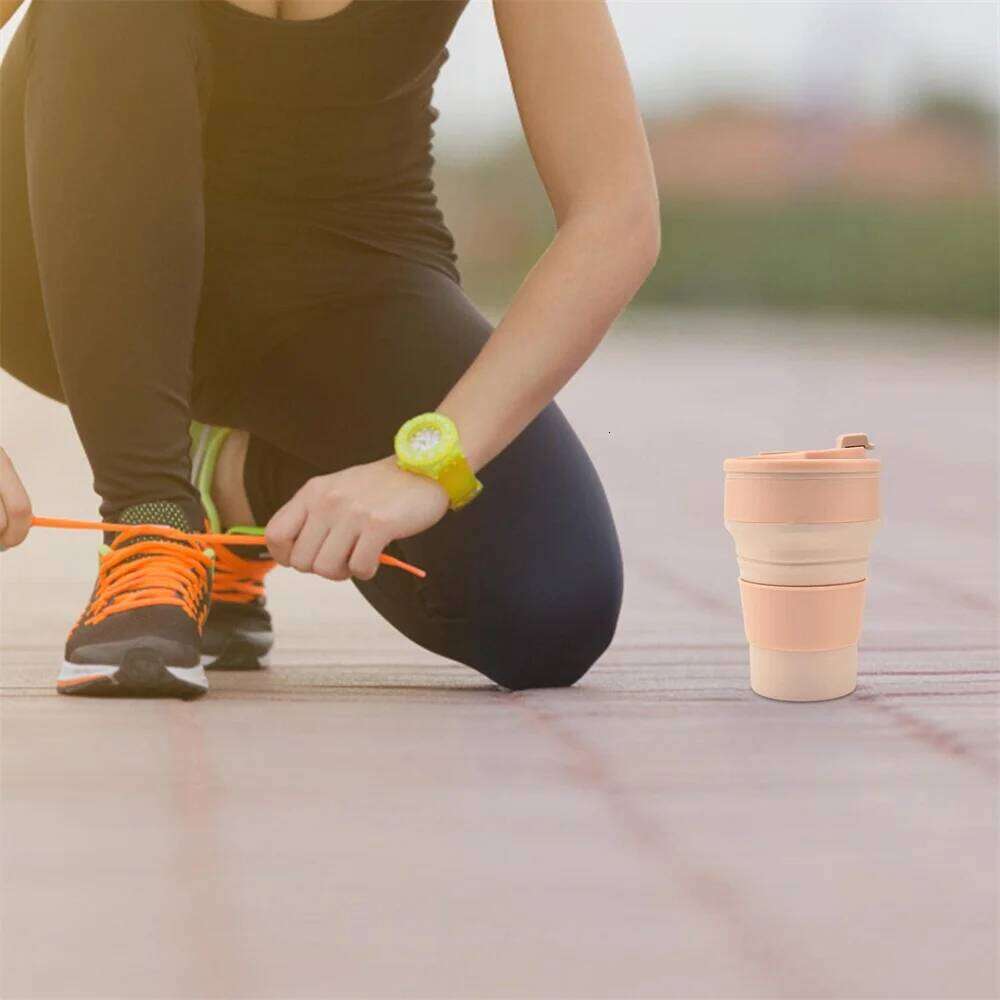 500ml Reusable Folding Silicone Foldable Bottle Portable Collapsible Travel Cup Drinking Cups for Outdoor Camping Z260314
