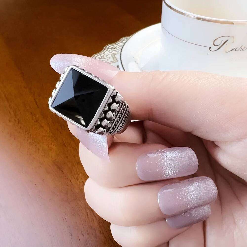 Cocktail Ring Ethno Skulls Black Europe Style Fine Jewelry For Men & Women Brand New Gift In 925 Sterling Silver H260312