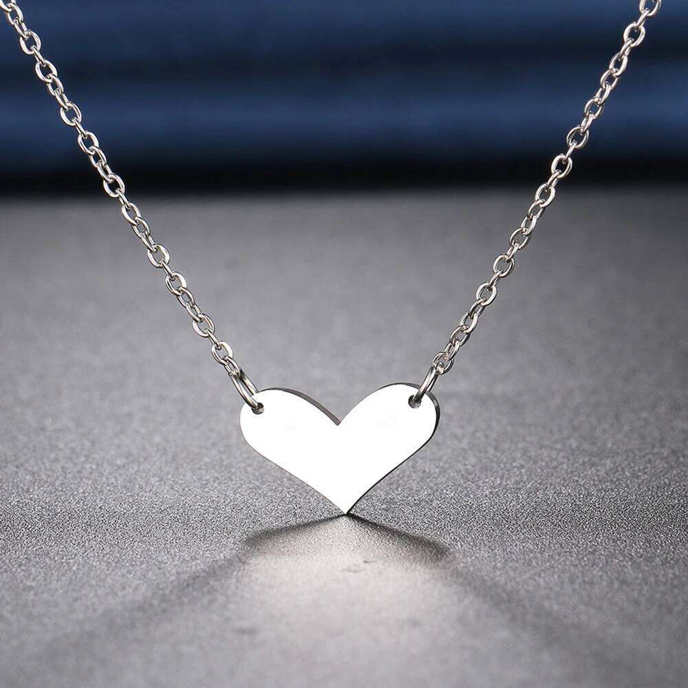 Stainless Steel Necklaces Small Flat Heart Pendants Chain Choker Fashion Necklace For Women Jewelry Wedding Party Gift H260312