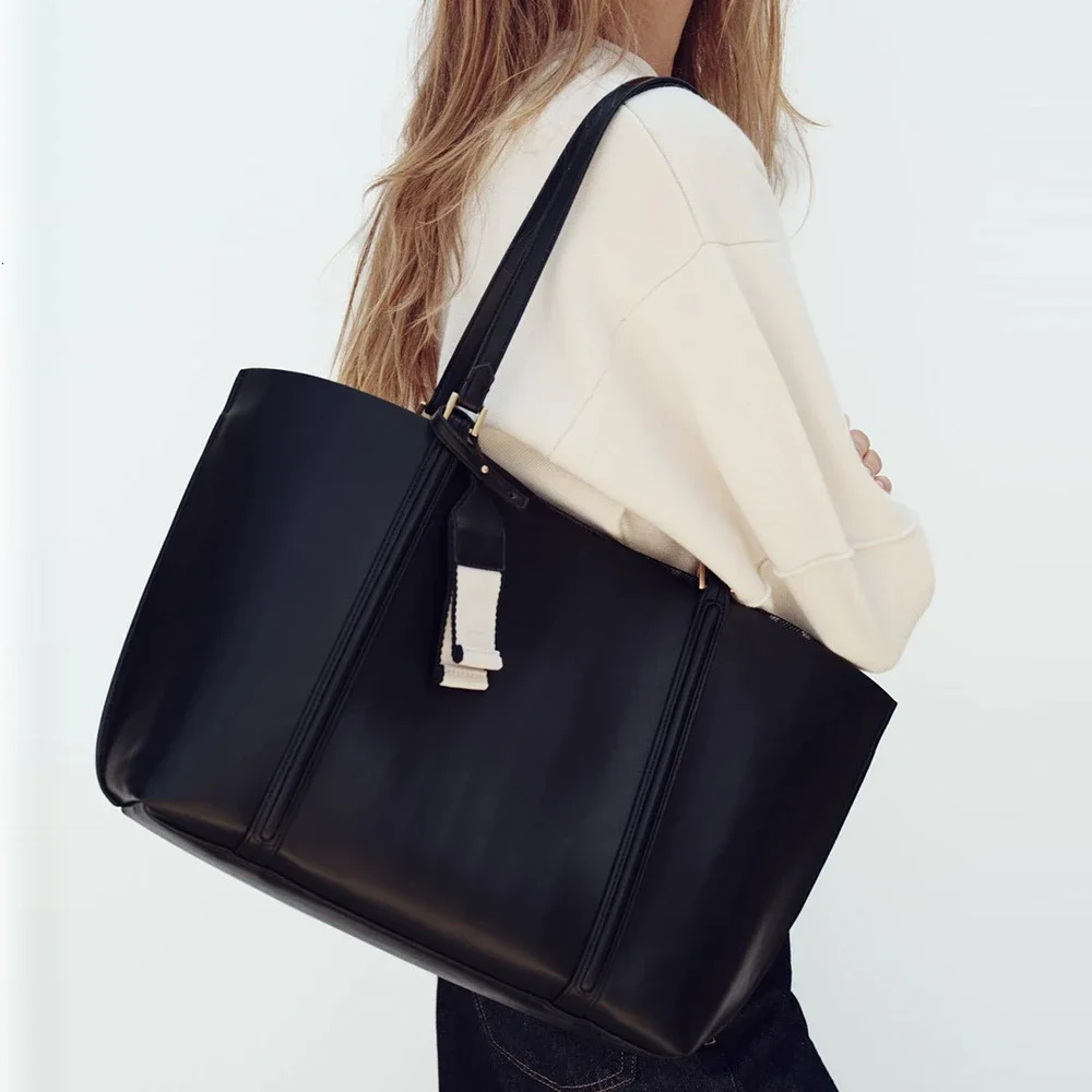 Large Capacity Tote Bag Women Shoulder Bag PU Leather Bucket Bags for Women Handbags and Purses 2025 Shopper 260303