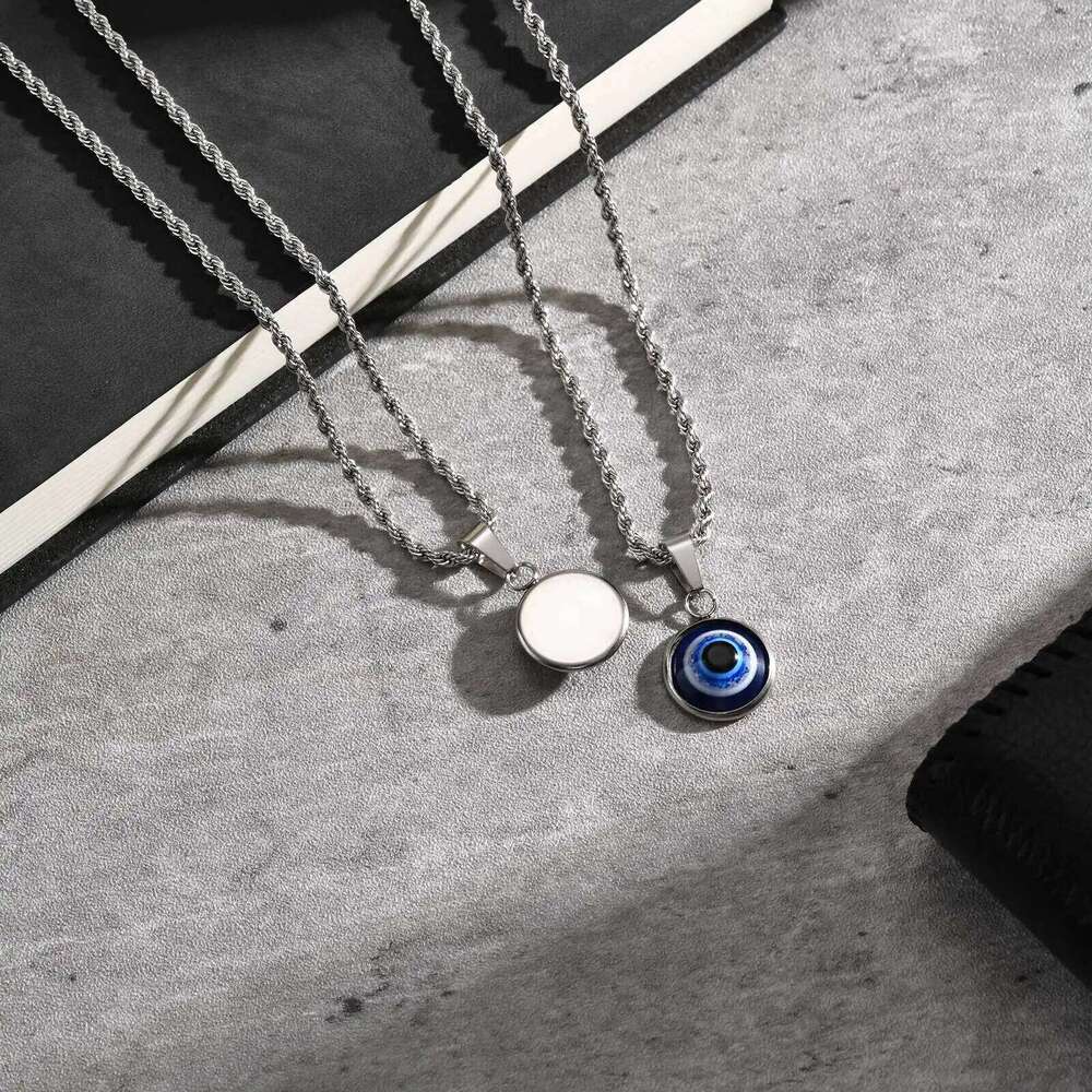 Stainless Steel Evil Eyes Necklace for Men Women,Waterproof Nazar Boncuu Collar,Stylish Jewelry Gift H260312