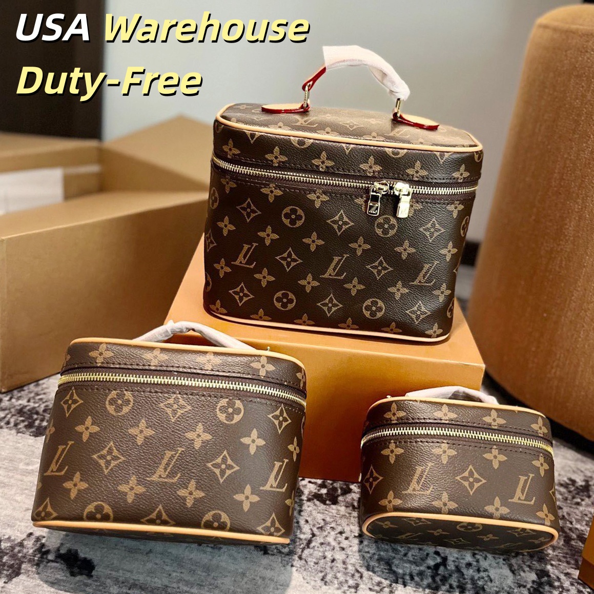 Makeup Bag Designer Bag Luxury Cosmetic bag High Quality Women's Handbag Purse Cowhide Storage Bag Toiletry Bag vanity bag cosmetic bag 01