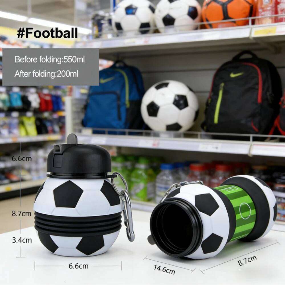 2026 Fold Cups Mug Outdoor Sports Football Basketball Baseball Tennis School Leakproof Portable Kids Water Bottle Z260313