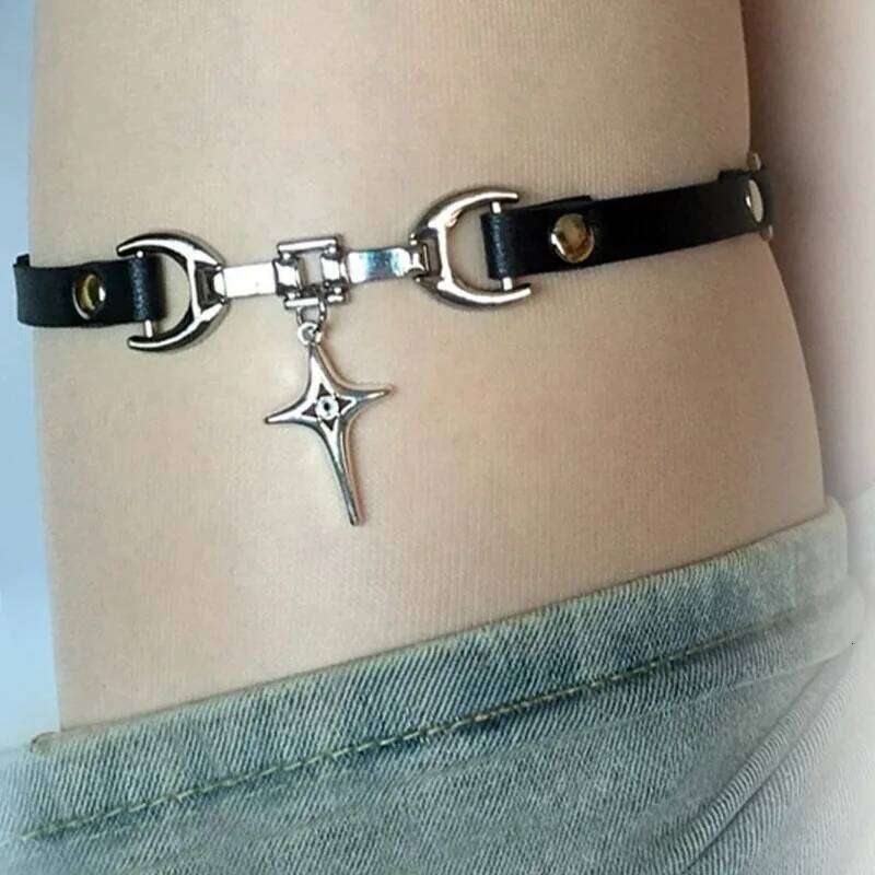 Y2K Cross Choker Pu Leather Metal Hip Hop Necklace for Women Gothic Charm Grunge Pendant Jewelry Necklaces Accessories H260312