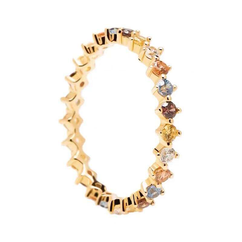 New 925 Sterling Silver Color Zircon Simple Charm Personality Women Ring Birthday Party Gift for Friends Exquisite Jewelry H260312