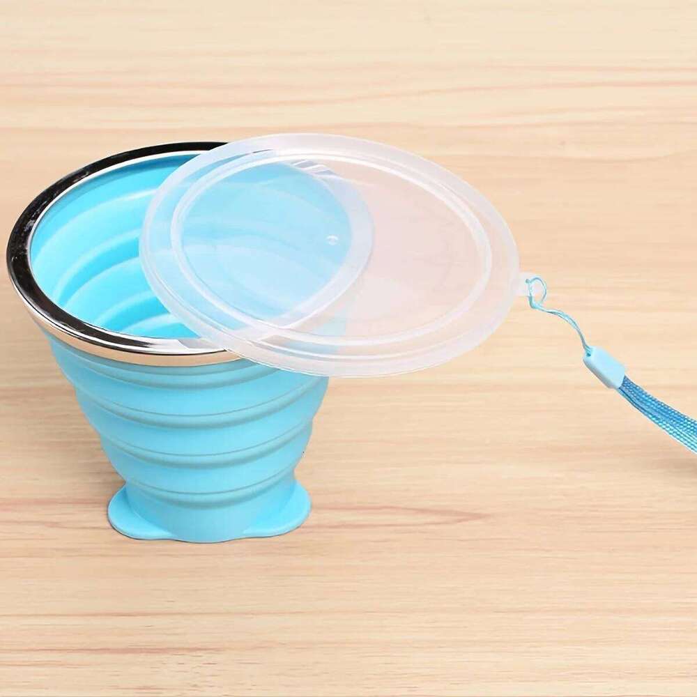 Blue Food Grade Good-looking Drinking Travel Portable Folding Mouthwash Cup One Pack Z260314