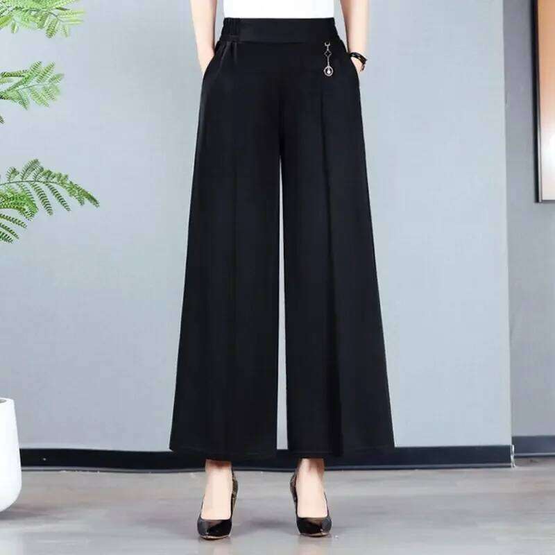 High Waist Wide Leg Pants Mom Style Loose Fit Nine-Tenths Slimming Female Fashionable Long Trousers from Mainland China