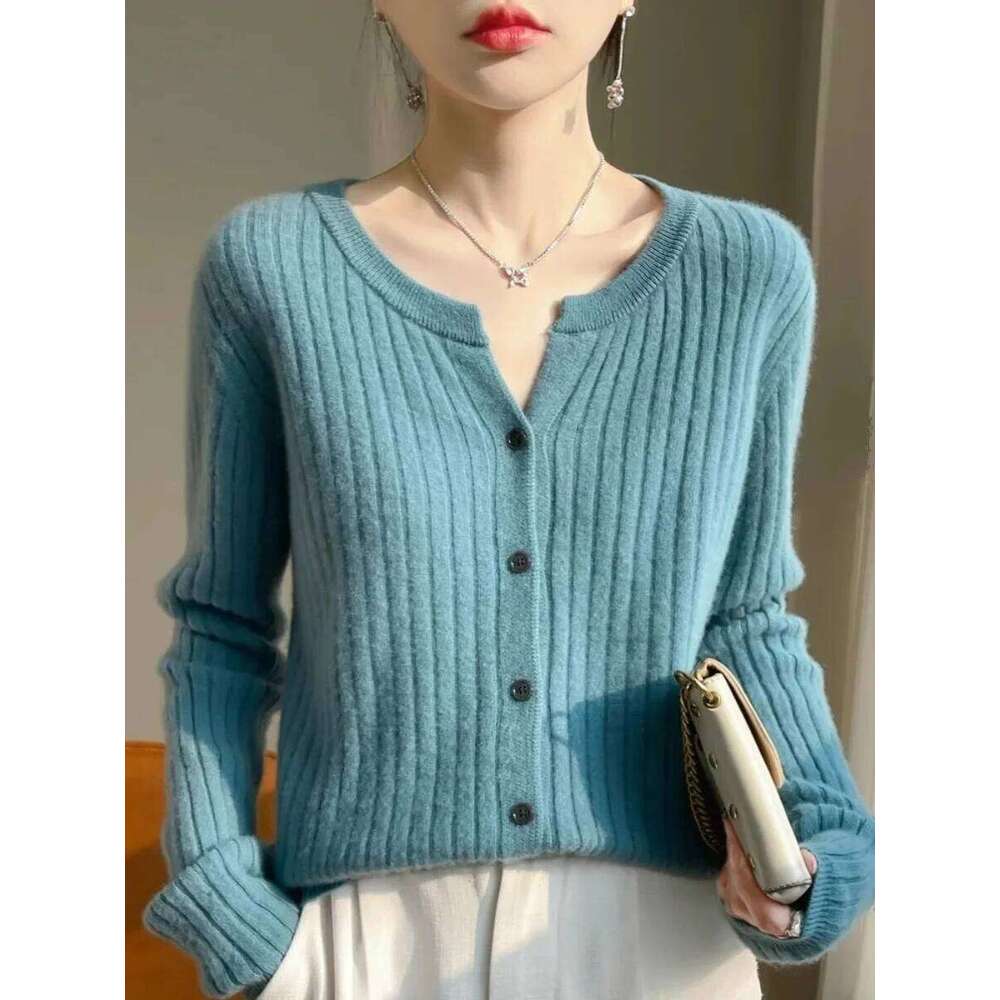 Autumn Winter 2025 Women Cardigans O-neck Solid Sweater Spring Long Sleeve Single Breasted Soft Knit Fashion Korean Warm Jumper Z260313