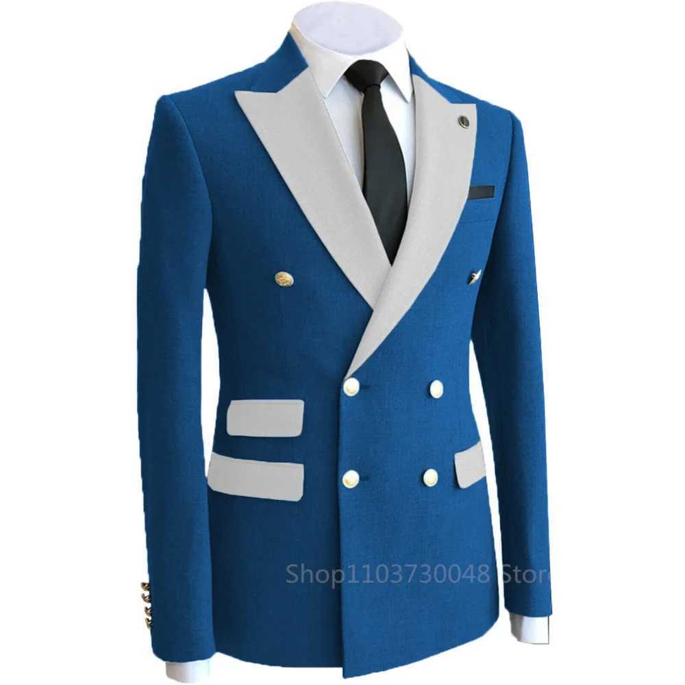 Wedding Men Suits XS-6XL Blazer Bridegroom Business Groom Wear Tuxedo Jacket Formal Costume Homme Party Double Breasted Coat M260313