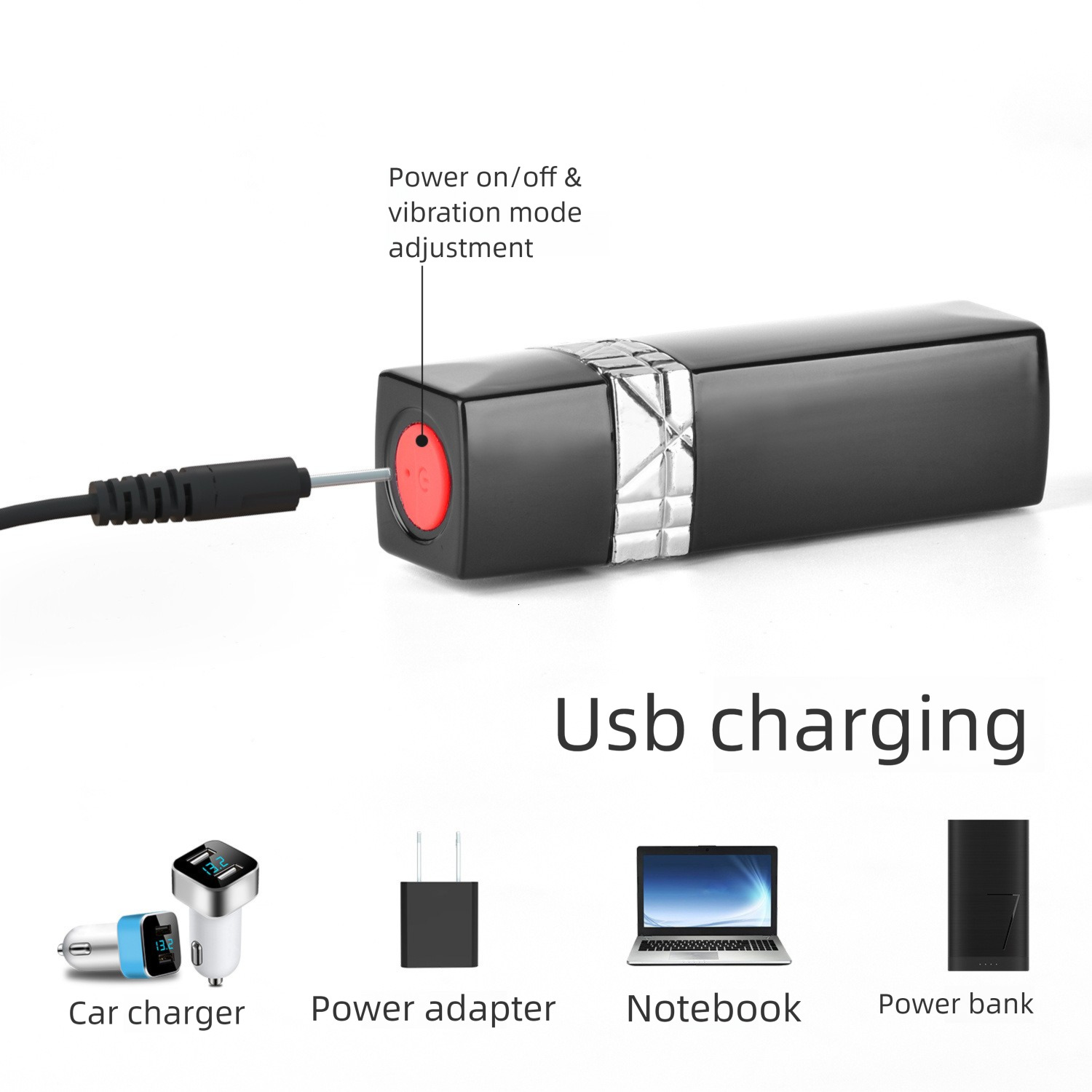 Free Shipping Lipstick Vibrator USB Rechargeable Female Masturbator Toys Adult Vibrating AV Stick Sex Machine Clitoral